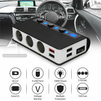 3 Way Car Lighter Socket Splitter 12V 24V Multi USB Car Charger Voltmeter Power Adapter Charger For Auto Supplies