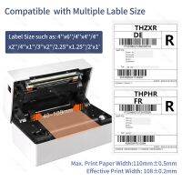 เครื่องพิมพ์ฉลากจัดส่งสินค้าความร้อนขนาด4นิ้วสำหรับการพิมพ์ใบเสร็จการไหลของอากาศ USB และอินเตอร์เฟสบลูทูธใช้ได้กับโทรศัพท์มือถือคอมพิวเตอร์