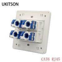 4พอร์ต CAT 6 RJ45คอมพิวเตอร์อีเธอร์เน็ตเชื่อมต่อแผงเครื่องมือฟรี LAN เสียบ C6 UTP อินเทอร์เน็ต F Aceplate ในสีขาว