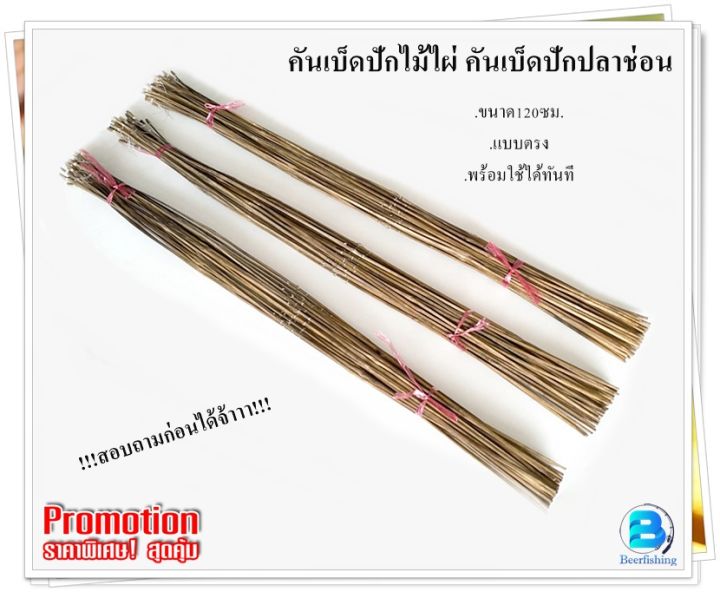 เบ็ดปัก-คันเบ็ดปักปลาช่อน-เบ็ดปักไม้ไผ่-แบบตรง-ขนาด120cm-และขนาด110cm-ขายยกเซต50คัน