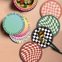 Fashion Checkerboard Silicone Coaster Gradient Change Table Mat Non-slip Absorbent Pot Mat Table Mat Heat Insulation Mat