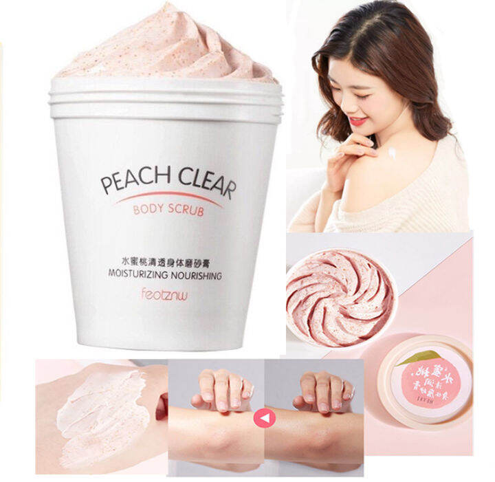 PEACH CLEAR BODY SCRUB NIACINAMIDE PEMBERSIH TUBUH LULUR MANDI ICE