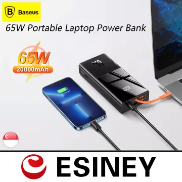 Baseus Adaman Power Bank 65W 20000mAh FAST charge PD For Laptop / Phone -  Black