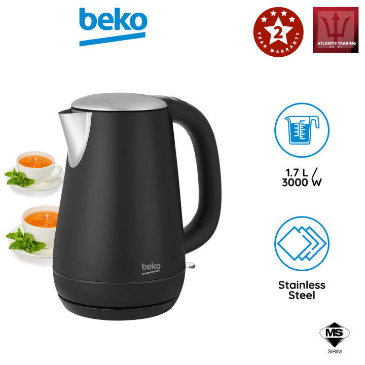 BEKO WKM7307B Kettle (1.7 L, 3000 W) Stainless Steel Lazada