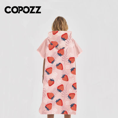 COPOZZ Surf Poncho เปลี่ยนผ้าขนหนูผ้าห่มชายหาด Wetsuit เปลี่ยน Robe สำหรับ Surfing Swim Quick-Dry ไมโครไฟเบอร์ Hooded Robe