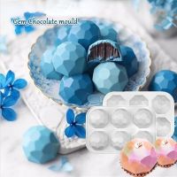 3D Gemstone Design Chocolate Silicone Mold DIY Diamond Mousse Moulds Handmade Soap Candle Mould Cake Decorating Tools Bakeware Bread  Cake Cookie Acce