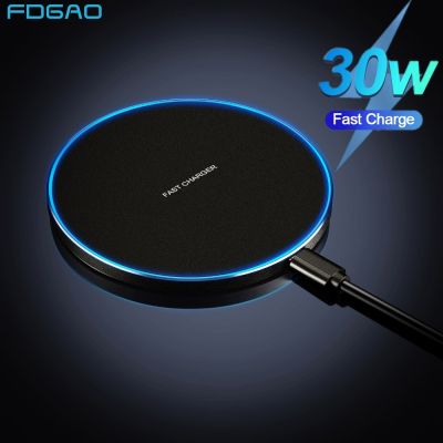 Quick Wireless Charger for iPhone 14 13 12 Pro Max 11 XS XR X 8 USB C 30W Fast Induction Charging Pad For Samsung S22 S21 S20