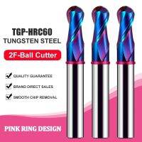 AZZKOR TGP-HRC60 2F Endmills Color-Ring Blue Nano Coating ทังสเตนเหล็กคาร์ไบด์บอล End Milling Cutter สําหรับ CNC Mechanical