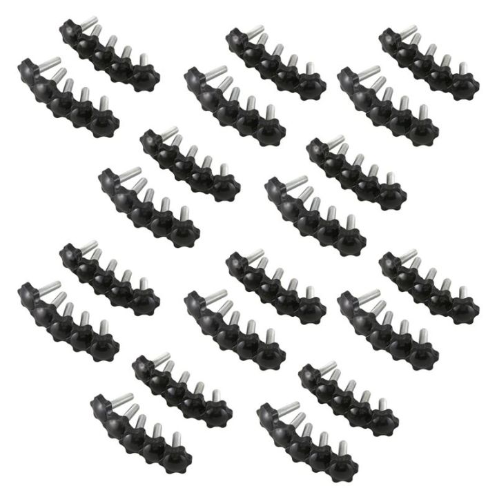 100-pcs-m8x30mmx32mm-male-thread-hex-shaped-head-clamping-screw-knob