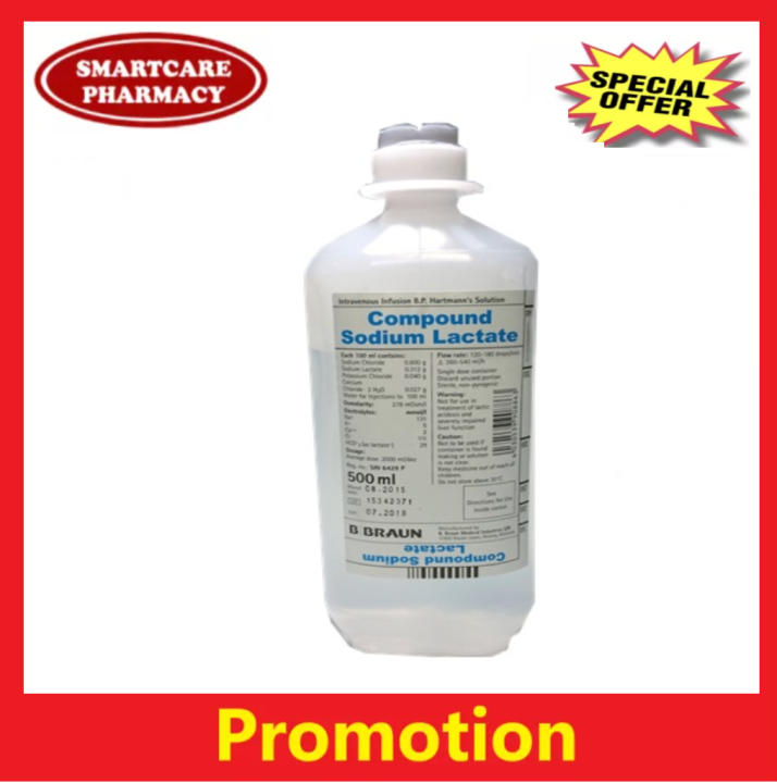 B Braun Compound Sodium Lactate 1000ml (IV Infusion Hartmanns Solution ...