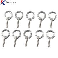 KESHE 10pcs 1/4 "-20X1" สลักเกลียวตา ทนทานสำหรับงานหนัก 304สแตนเลสสตีล สลักเกลียวไหล่ ทนทานต่อการใช้งาน M6 สลักเกลียวสำหรับยกตา เกรดทางทะเล