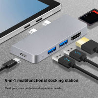 USB C Hub สำหรับ Surface Pro X Pro 8 Pro 9 Type-C Dock Adapter USB 3.0รองรับ HDMI TF SD Card Reader Docking Splitter