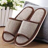 ❦✘℡ Home Slippers Men Women Floor Casual Silent Slippers Couples Indoor Comfortable Open Toe Flat Bottom Slippers Summer Spring Shoe