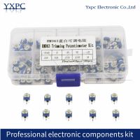 10valuesx10pcs 100pcs RM063 Vertical Adjustable Resistor Kit In Box 500 ohm 1M ohm Multiturn Trimmer Potentiometer Set