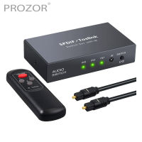 PROZOR SPDIFTOSLINK Optical Audio 3x1 Switcher Digital Optical Switch Splitter Extender with IR Remote Control Optical Cable