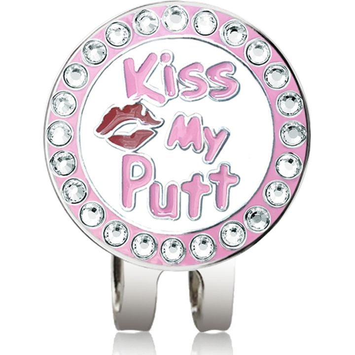 golf-ball-marker-for-women-by-girls-golfer-gift-with-magnetic-hat-clip-premium-gifts-crystal-diamonds-mark-car-and-kiss-my-putt