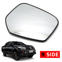 เนื้อเลนส์กระจก ข้าง ขวา ใส่ Mitsubishi All New Triton Pajero Sport 2016 - 2019 Right Wing Side Door Mirror Glass Len L200 Triton, Pajero Montero Sport  Mitsubishi