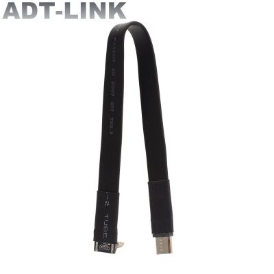 ADT USB2.0 Kabel Ekstensi OTG Micro-b Pria KE Pria Kecepatan Penuh 480Mbps Micro USB 2.0 Kabel Data Pita Datar Konektor 90 Derajat