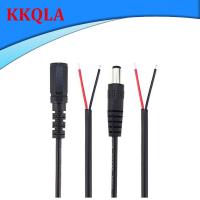 QKKQLA 5pcs 0.25M/1M DC Male Female Connector Power Supply Cord Cable 12V Extension for CCTV LED Strip Light Adapter 5.5*2.1mm