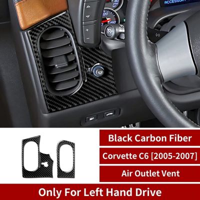 dvvbgfrdt Carbon Fiber Side Air Outlet Vent Cover Trim Sticker Decal for Chevrolet Corvette C6 2005 2006 2007 Interior Accessories