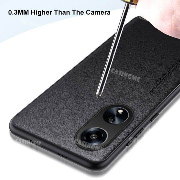 a78-oppo-4g-2023เคสหนังผิวเรียบง่ายสุดหรูสำหรับ-oppo-a78-4g-a-78-oppoa78-78a-2023-4g-5g-ฝาหลังเคสฮาร์ดพีซีกันกระแทกผิวด้าน