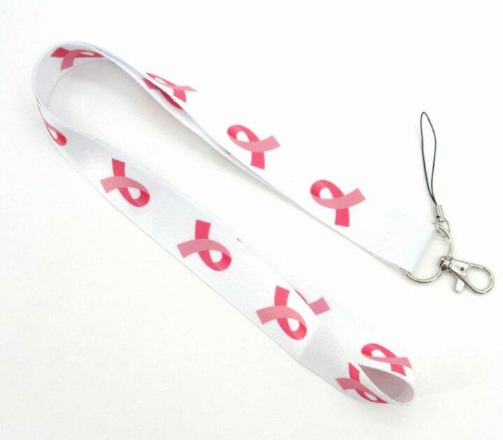 hot-selling-polyester-breast-cancer-logo-cell-phone-neck-lanyard-neck-straps-lanyards-or-smartphone-key-id-card-keychain