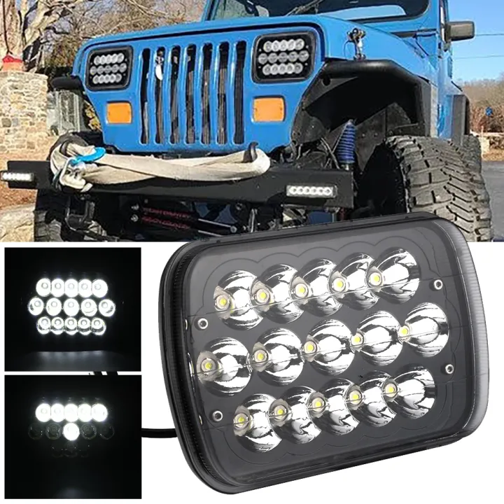 🚚Wanlix 7x6 Pair LED Headlights 1986-1995 Jeep Wrangler YJ 1984-2001  Cherokee XJ | Lazada PH