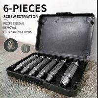 6pcs Damaged Screw Extractor Drill Bit Set Stripped Broken Screws Tool Broken Bolt Remover Take Out Demolition Tools