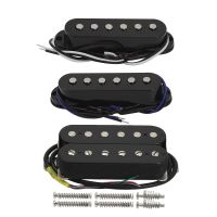 FLEOR 3 Buah Gitar Keramik Tunggal Kumparan Pickup &amp; Humbucker Pickup Hitam HSS Bagian Gitar