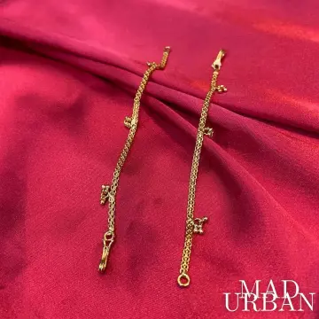 EAR CHAINS/MATTAL FOR EARRINGS IN ONE GRAM GOLD FINISH Ear chains are  available in various styles and designs to suit different… | Instagram