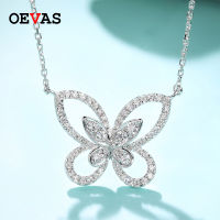 OEVAS Sparkling High Carbon Diamond 100 925 Sterling Silver Butterfly Pendant Necklace For Women Cute Girls Party Fine Jewelry