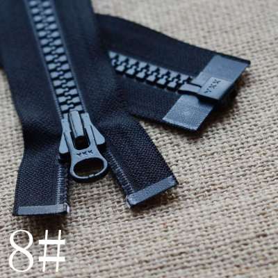 8# YKK Zipper Black Resin Plastic Long Single Open End Fastener Repair Replacement for Coat Jacket Sewing Accessories Wholesale Door Hardware Locks Fa