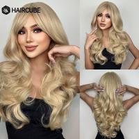 【jw】♧❧◕ HAIRCUBE Wavy Synthetic Wigs for Hair With Bangs Resistant