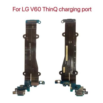 ไมค์บอร์ดเฟล็กซ์ชาร์จพอร์ตเครื่องชาร์จ USB สำหรับ LG V60 Thinq 5G V600TM V600AM ตัวต่อที่ชาร์ทชิ้นส่วนชิ้นงอสำหรับเปลี่ยน