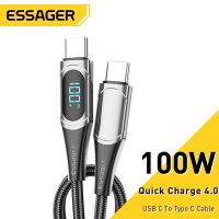 Essager 100W USB C to USB Type C Cable PD Quick Charge 4.0 Fast Charging For Xiaomi Mi11 Samsung Macbook iPad USB-C Charger Cord