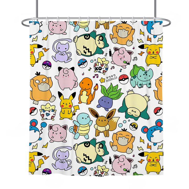 cw-kawaii-cartoon-pikachu-shower-curtains-polyester-curtain-partition-accessories