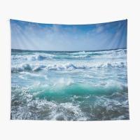 【cw】 Ocean Waves  Tapestry Hanging Yoga Bedroom Mat Beautiful Home Wall Travel Blanket Bedspread Living Printed Art Colored Room