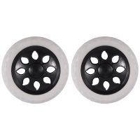 2 PCS Black White Plastic Core Foam Shopping Trolley Cartwheel Casters