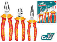 TOTAL คีมหุ้มฉนวนกันไฟฟ้า 1000V 3 ตัว/ชุด รุ่น THT2K0302  (3 Pcs INSULATED PLIERS SET 1000V )