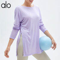 alo yoga ใหม่เสื้อผ้าโยคะผู้หญิงระบายอากาศหลวมสายรัดแขนยาว T เสื้อเบลาส์วิ่งออกกำลังกาย