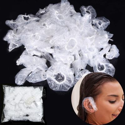 【YF】 100pcs Disposable Ear Cover Waterproof Protection Hairdressing Hair Dyeing Bath Shower Earmuffs Caps Hairdresser Accessories