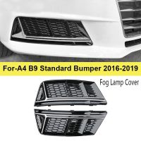 For- A4 B9 Standard Bumper 2016-2019 Front Bumper Fog Lamp Cover Fog Light Trim Honeycomb Mesh Grilles