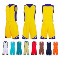 Men Basketball Jerseys Set Throwback Sport Clothing Kit College Team Tracksuit Blank Boys Basketball Jerseys Suit Uniforms Print