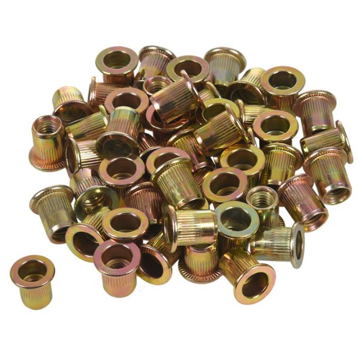 m6x12mm-flat-head-threaded-rivet-nut-insert-nutsert-fasteners-50-pcs