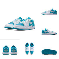 Original J0rdn 1 Low ”Aquatone" รองเท้าลำลอง รองเท้าผู้ชายและผู้หญิง 553560-174 sneaker running walk shoes new luth