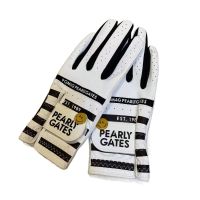 Golf ladies striped gloves hands PU fabric