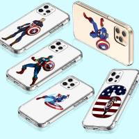 เคสโทรศัพท์ หรับ Samsung A34 M52 A04 M30S A23 M23 M53 M21 A54 M30 A40S A9 A14 A04S M33 Plus อ่อนนุ่ม โปร่งใส ปก T-13 Avengers Captain America