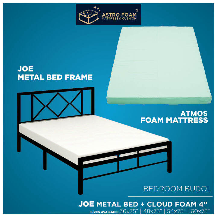 JOE BEDFRAME + 4" ATMOS FOAM MATTRESS Lazada PH