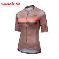 Santic เสื้อจักรยานเสือหมอบแขนสั้นสำหรับผู้หญิงเสื้อเจอร์ซีย์นักปั่น WL1C02170ผ้าจักรยานผู้หญิงระบายอากาศได้ดี