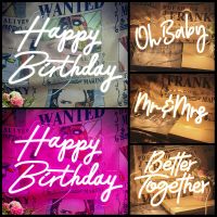 12 Styles Personalized Neon Sign Oh Baby Happy Birthday Better Together Usd For Wedding Birthday Party Decoration Custom Neon